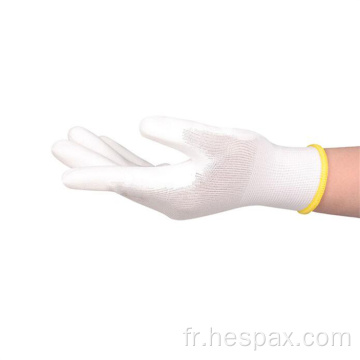 HESPAX Factory Custom White Pu Labour de travail Gants de travail